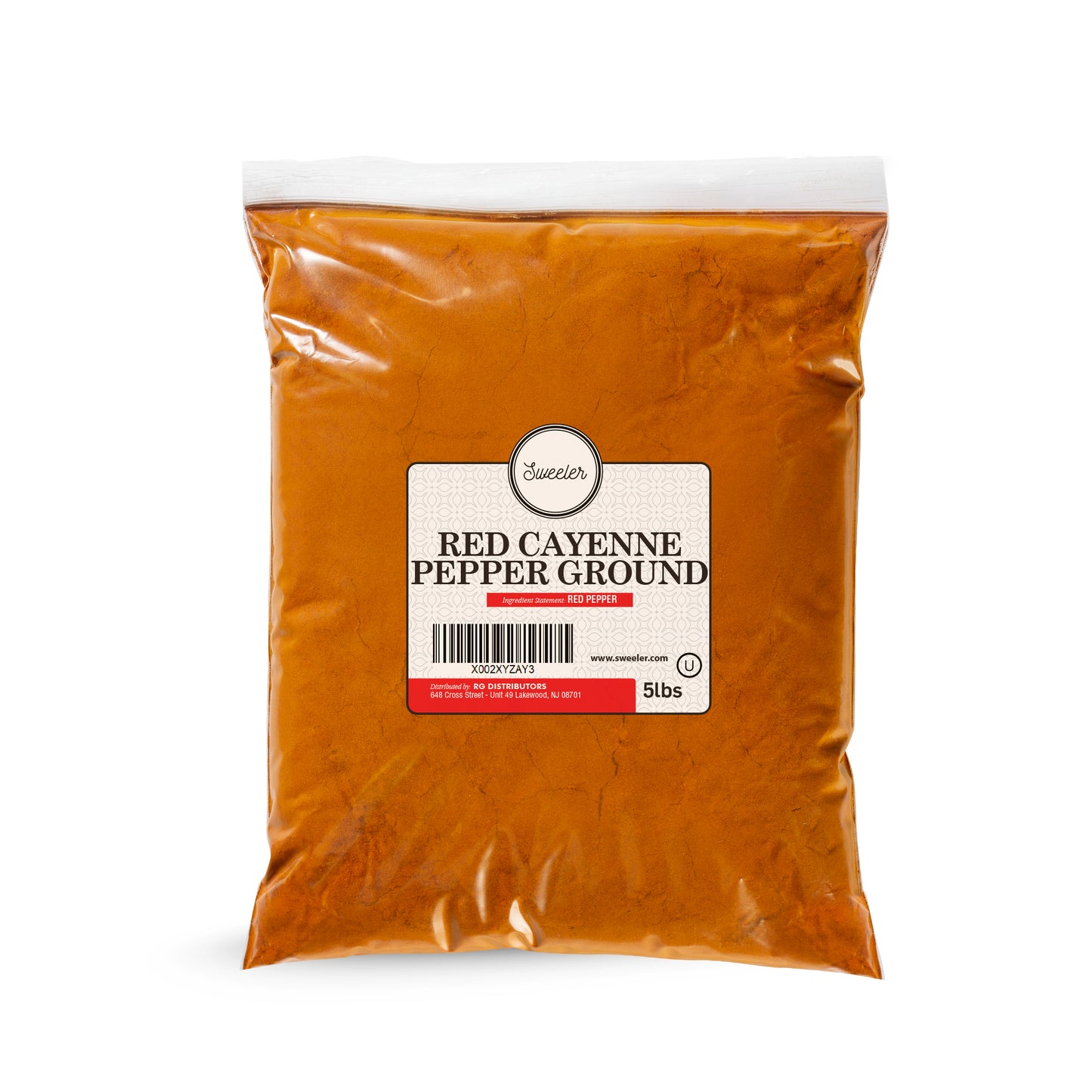Red Ground Cayenne Pepper - 40,000 Heat Units, 5lbs - Bag