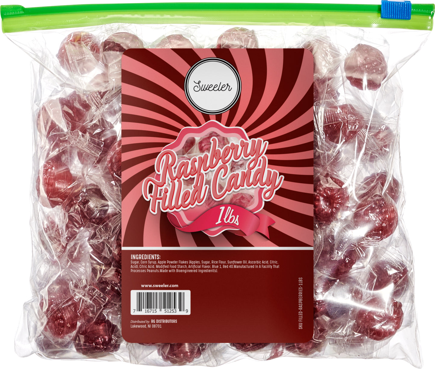 Raspberry Filled Hard Candy, 1LB