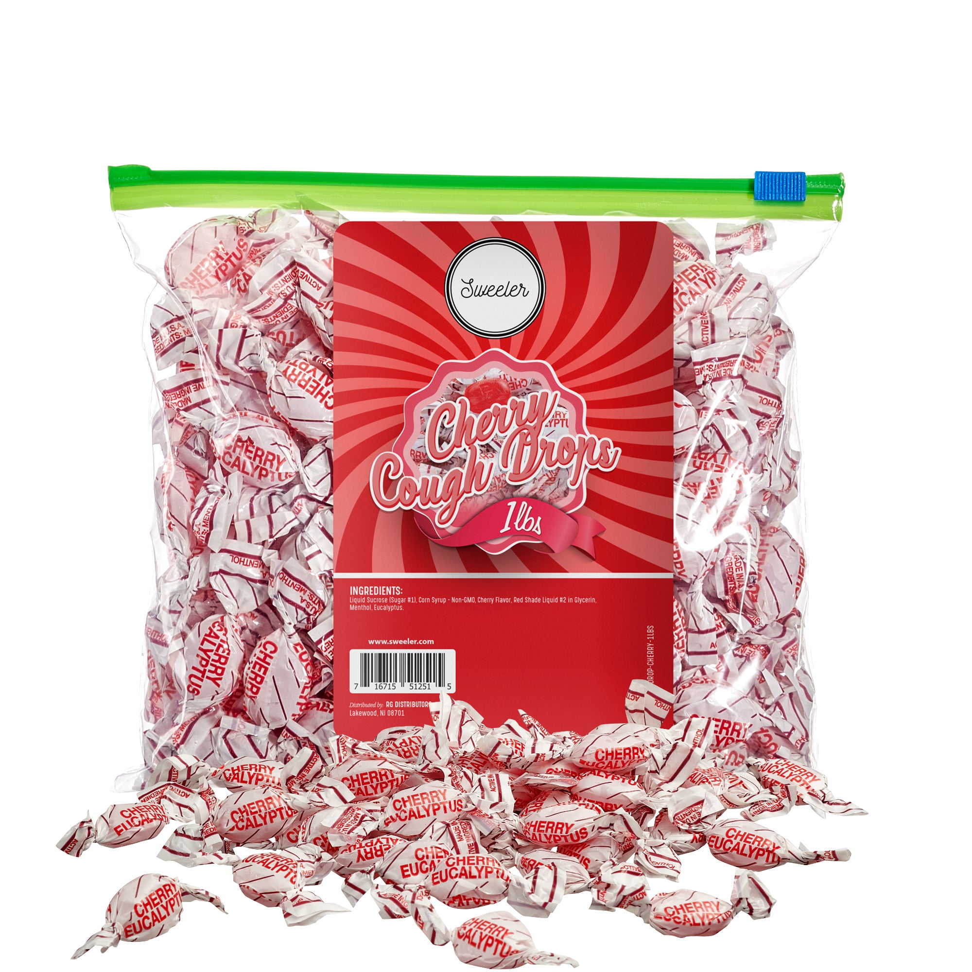 Sweeler Cherry Cough Drops with Menthol, Fruity Comfort in Every Drop,