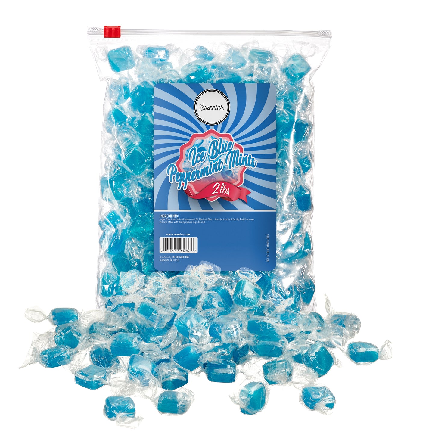 Ice Blue Peppermint Candy, 2LB