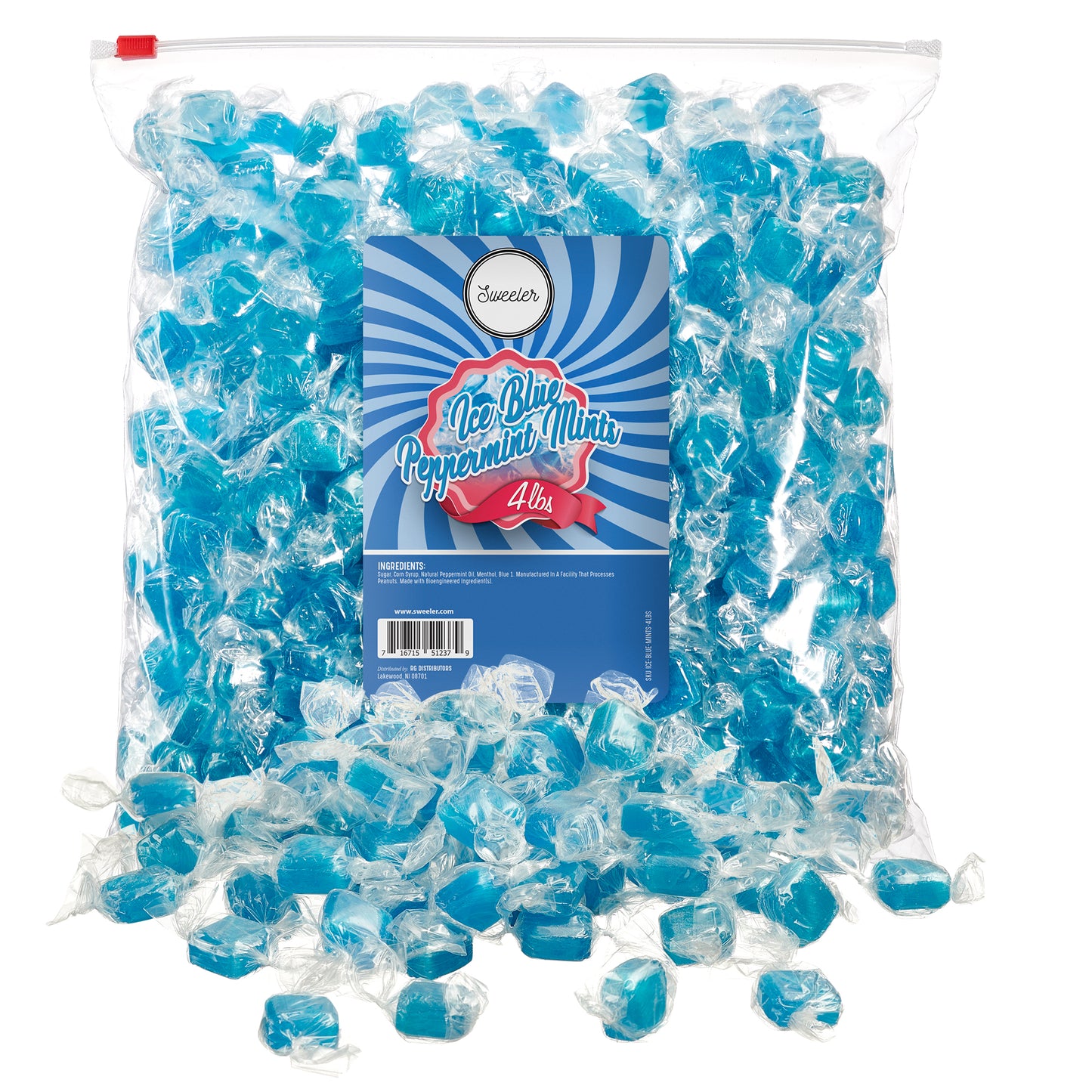 Ice Blue Peppermint Candy, 4LB